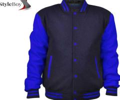 Men's Varsity Jacket Genuine Leather Sleeve and Wool Blend Letterman Boys College Varsity. - Image 2