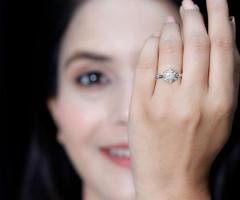 Sustainable Beauty: Lab Grown Diamond Floral Proposal Ring by Rosec Jewels - Image 2