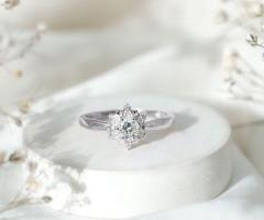 Sustainable Beauty: Lab Grown Diamond Floral Proposal Ring by Rosec Jewels - Image 4